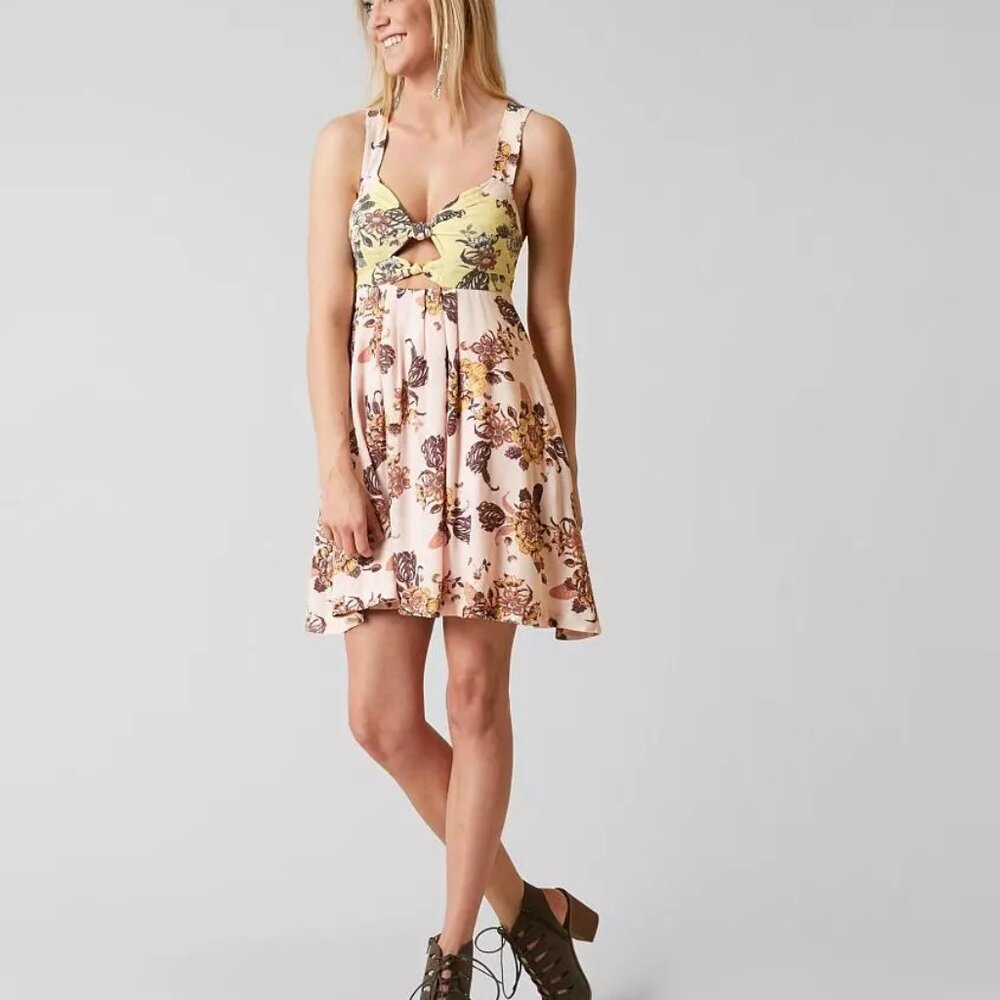 Free People | Baby It’s You Mini Dress with Pockets , Ivory Combo Floral, size M